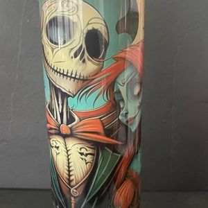 Jack and Sally hot cold Tumbler. New custom made.